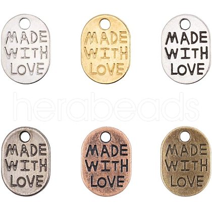 Tibetan Style Oval Charms TIBEP-PH0004-52-NR-1
