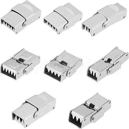 Unicraftale 8 Sets 4 Style 304 Stainless Steel Watch Band Clasps STAS-UN0031-24-1