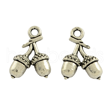 Tibetan Style Alloy Acorns Charms TIBEP-15963-AS-RS-1