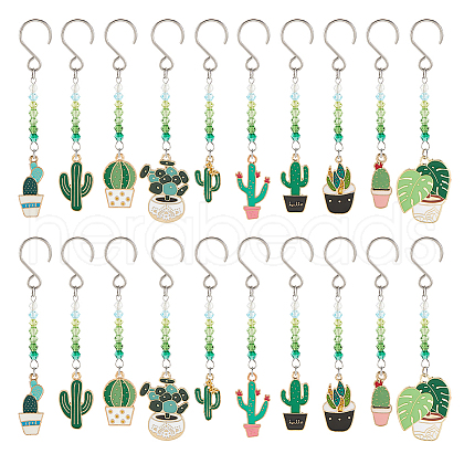 20Pcs 10 Styles Alloy Enamel Pendant Decorations HJEW-AB00271-1