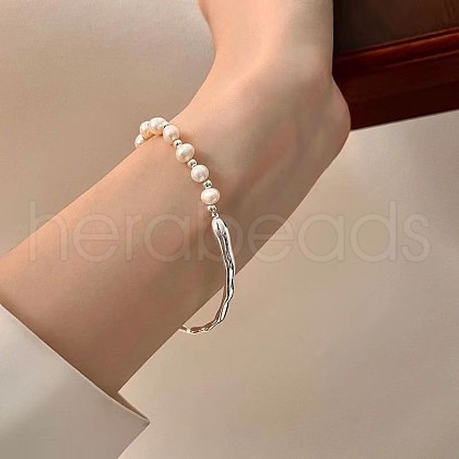 ABS Plastic Pearl Beaded Stretch Bracelet for Women WGD81E8-06-1