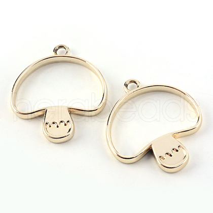 Rack Plating Alloy Open Back Bezel Pendants X-PALLOY-S047-35E-FF-1