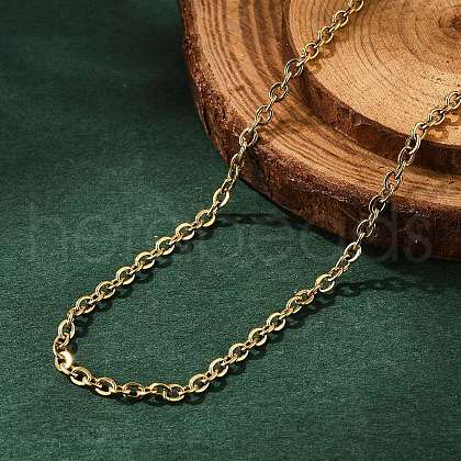 Ion Plating(IP) 304 Stainless Steel Cable Chain Necklace for Men Women STAS-L164A-01G-A-1