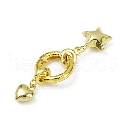 Brass Spring Gate Rings KK-M322-11G-01-1