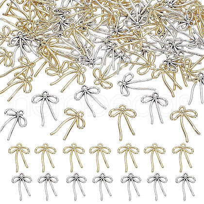 HOBBIESAY 100Pcs 2 Colors Tibetan Style Alloy Pendants FIND-HY0004-01-1