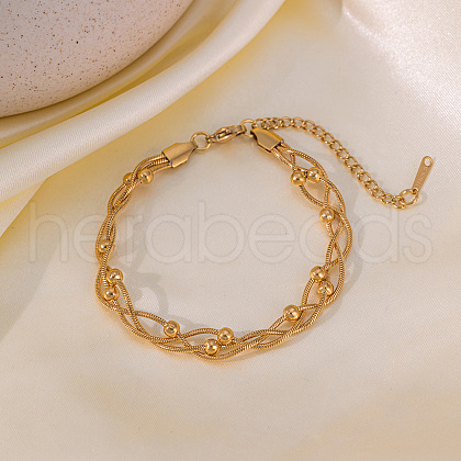 304 Stainless Steel Snake Chain Bracelets for Women FS-WG400CC-03-1