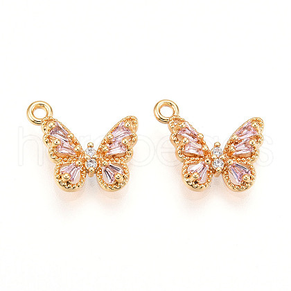 Brass Micro Pave Cubic Zirconia Charms KK-N262-112C-G-1