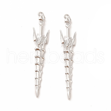 Rack Plating Alloy Big Pendants PALLOY-E025-09P-1