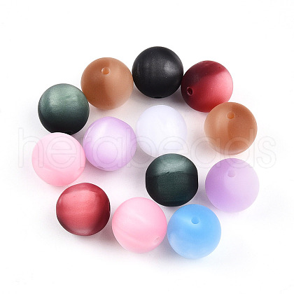 Frosted Resin Beads RESI-N042-16mm-06-1