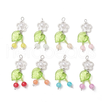 8Pcs 8 Colors ABS Plastic Imitation Pearl Pendants PALLOY-JF03872-1