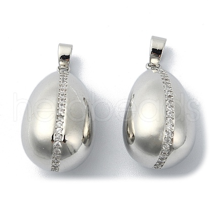 Brass Micro Pave Cubic Zirconia Pendants KK-D094-01P-1