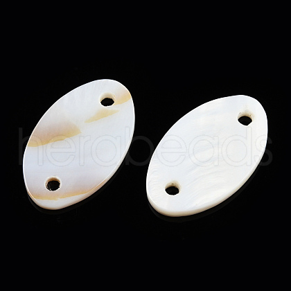 Natural Freshwater Shell Connector Charms SHEL-N026-214A-A01-1