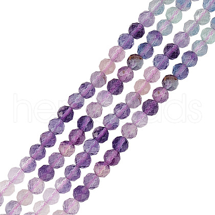 GOMAKERER 2 Strands Natural Fluorite Beads Strands G-GO0001-60-1