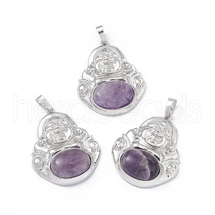 Natural Amethyst Pendants G-H283-01X-1