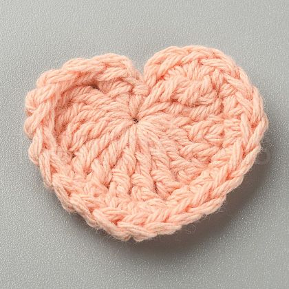 Heart Handmade Crochet Cotton Ornament Accessories AJEW-WH0326-52M-1
