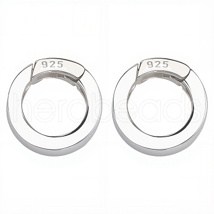 SUNNYCLUE 2Pcs 925 Sterling Silver Spring Gate Rings STER-SC0001-36A-1