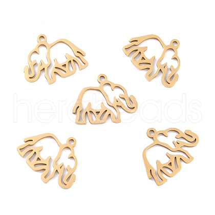 Ion Plating(IP)  201 Stainless Steel Pendants STAS-K003-06G-1