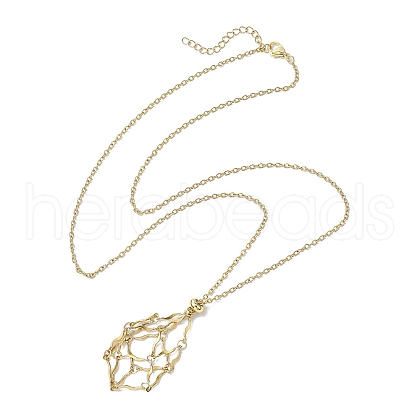 Stainless Steel Macrame Pouch Empty Stone Holder for Necklace Makings NJEW-JN04824-01-1