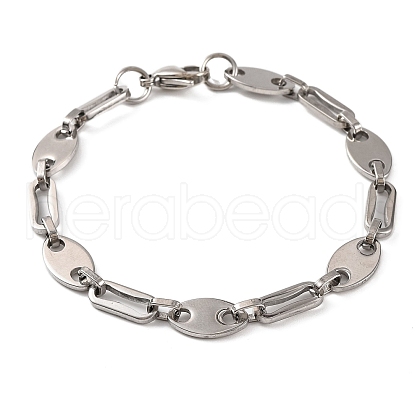 201 Stainless Steel Coffee Bean Chain Bracelets BJEW-B078-91P-1