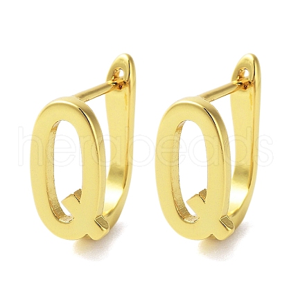 Brass Letter Stud Earrings for Women EJEW-A038-01Q-G-1