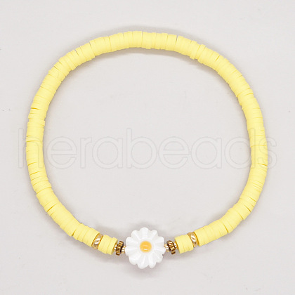Bohemian Vacation Style Handmade Polymer Clay Heishi Beads Stretch Bracelets ZJ5032-3-1