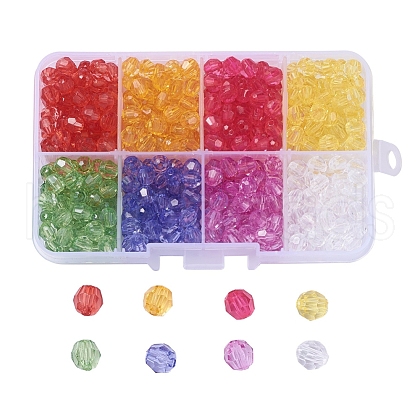 Transparent Acrylic Beads TACR-X0001-04-6mm-1