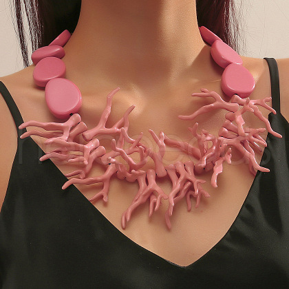 Bohemian Resin Corner Beaded Chunky Necklaces for Women FS-WGA6DA1-09-1