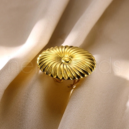 304 Stainless Steel Open Cuff Ring for Women RJEW-Z088-02G-04-1