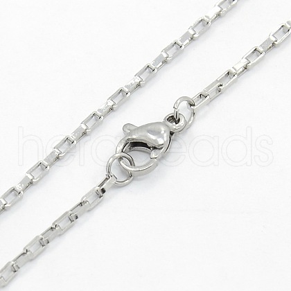 Tarnish Resistant Unisex 304 Stainless Steel Box Chain Necklaces STAS-O037-70P-1