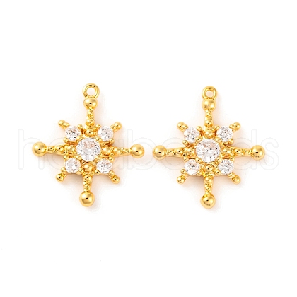Brass Micro Pave Clear Cubic Zirconia Pendants KK-U017-10G-G-1