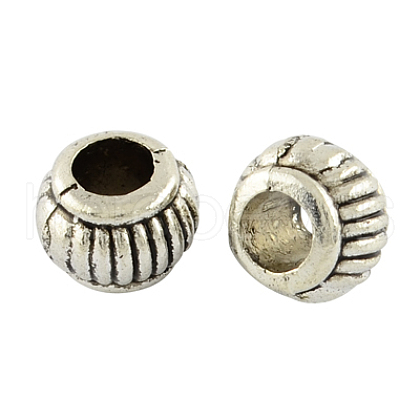 Tibetan Style Alloy Rondelle Beads TIBEB-7589-AS-RS-1