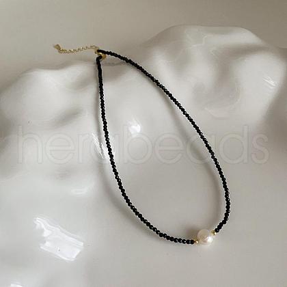 Mother's Day Jewellery Vintage Single Natural Freshwater Pearl & Glass Beaded necklaces QO5494-1-1