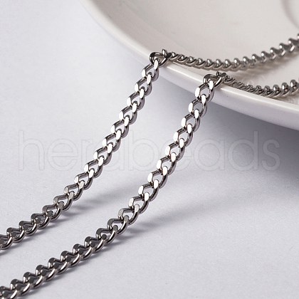 Tarnish Resistant Unwelded 304 Stainless Steel Curb Chains CHS-L014-23P-1