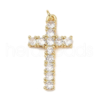 Brass Micro Pave Cubic Zirconia Pendants KK-S526-06G-A-1