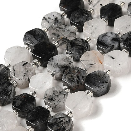 Natural Black Rutilated Quartz Beads Strands G-P534-A04-01-1