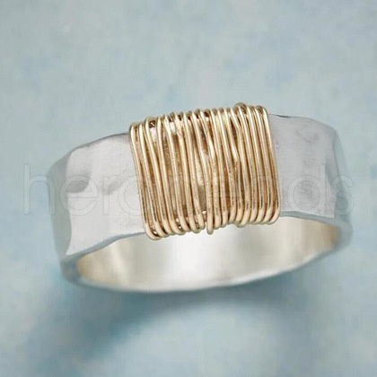 Zinc Alloy Wire Wrapped Finger Rings for Women FS-WG4DD4C-01-1