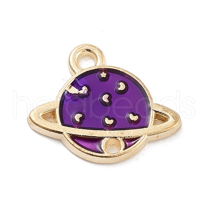 Light Gold Plated Alloy Enamel Pendants ENAM-M219-05KCG-01-1