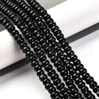 Natural Black Agate(Dyed & Heated) Beads Strands G-G177-F01-04-1