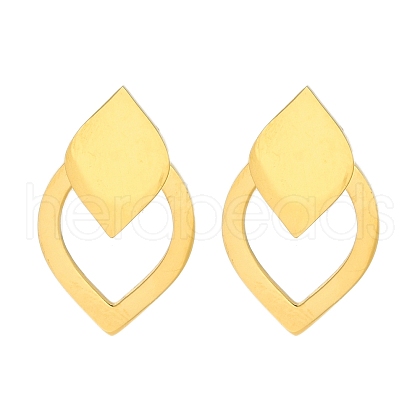 Ion Plating(IP) 304 Stainless Steel Teardrop Stud Earrings EJEW-C118-01A-1