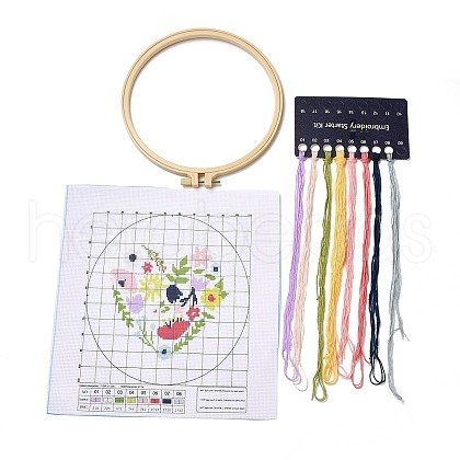 Heart DIY Cross Stitch Beginner Kits DIY-NH0005-A08-1