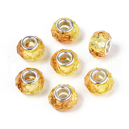 Transparent Resin Rondelle European Beads RESI-N044-01B-1