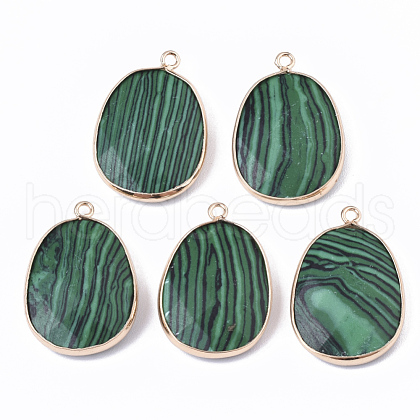 Synthetic Malachite Pendants G-T131-08B-1