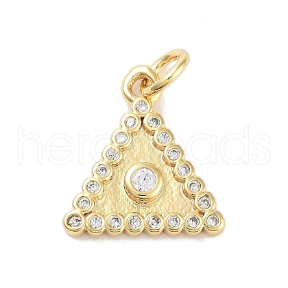 Rack Plating Brass Clear Cubic Zirconia Pendants KK-M293-19G-1