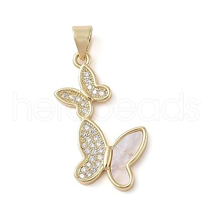 Brass Micro Pave Clear Cubic Zirconia Pendants KK-I712-53C-G-1