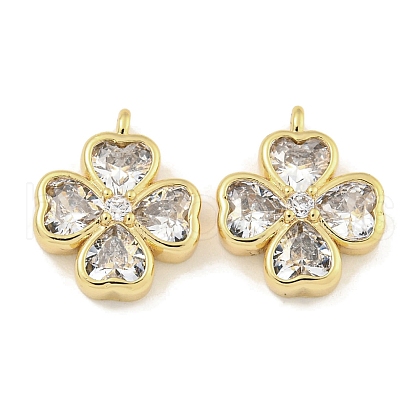 Brass with Clear Cubic Zirconia Charms KK-Q820-23G-1