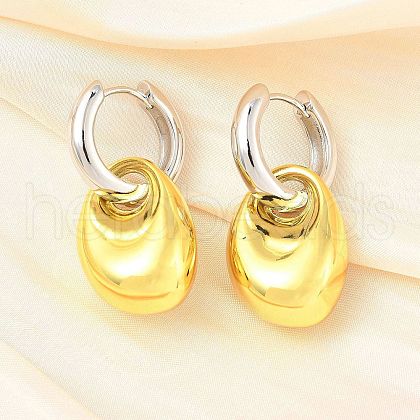 Nuggets Brass Hoop Earrings for Women EJEW-U057-06B-03GP-1