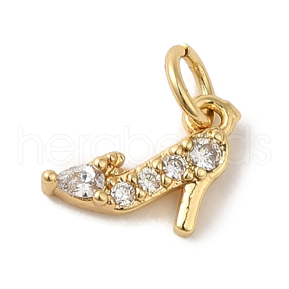 Brass Micro Pave Clear Cubic Zirconia Pendants KK-R162-016C-G-1
