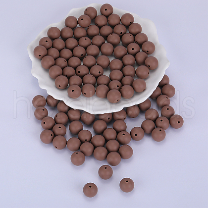 Round Silicone Focal Beads SI-JX0046A-114-1