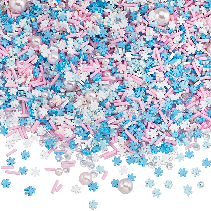 SUNNYCLUE Snowflake Theme Handmade Polymer Clay Cabochons CLAY-SC0001-96-1