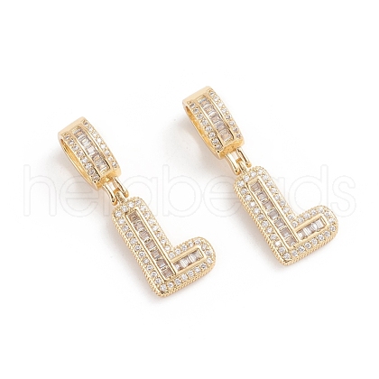 Brass Micro Pave Cubic Zirconia Pendants ZIRC-G165-13G-L-1